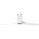 Maverick 60 inch Burnished Brass with Matte White Blades Ceiling Fan in Matte White and Burnished Brass
