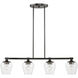 Willow 4 Light 36 inch Black Chrome Linear Chandelier Ceiling Light