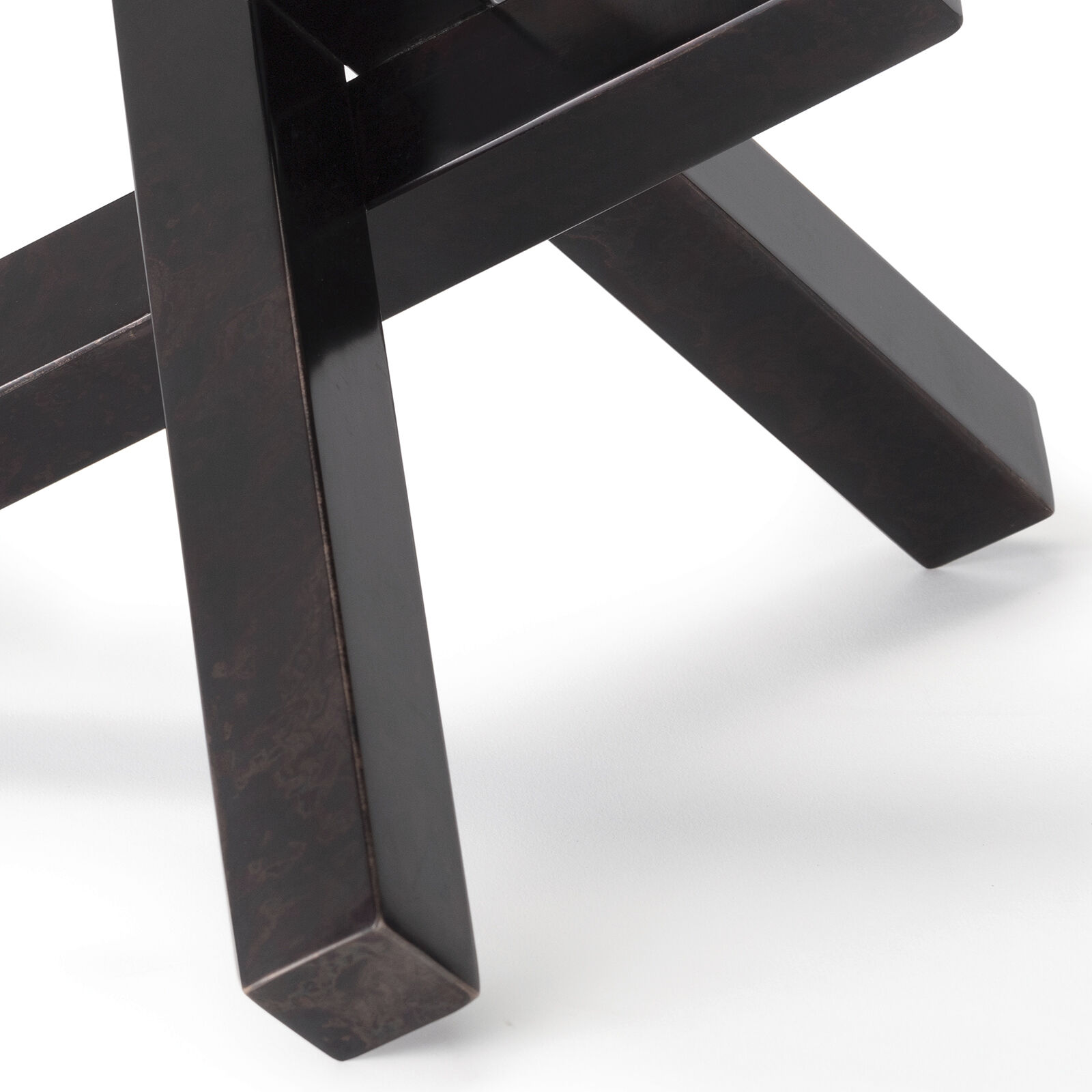 Intersecting 12.75 X 9 inch Sculpture in Blackened Zinc