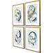 Abstract Blue and Gray and White Framed Art