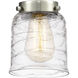 Franklin Restoration Bell LED 5 inch Satin Gold Mini Pendant Ceiling Light in Deco Swirl