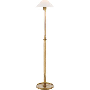 J. Randall Powers Hargett 39.5 inch 60.00 watt Hand-Rubbed Antique Brass Floor Lamp Portable Light in Linen