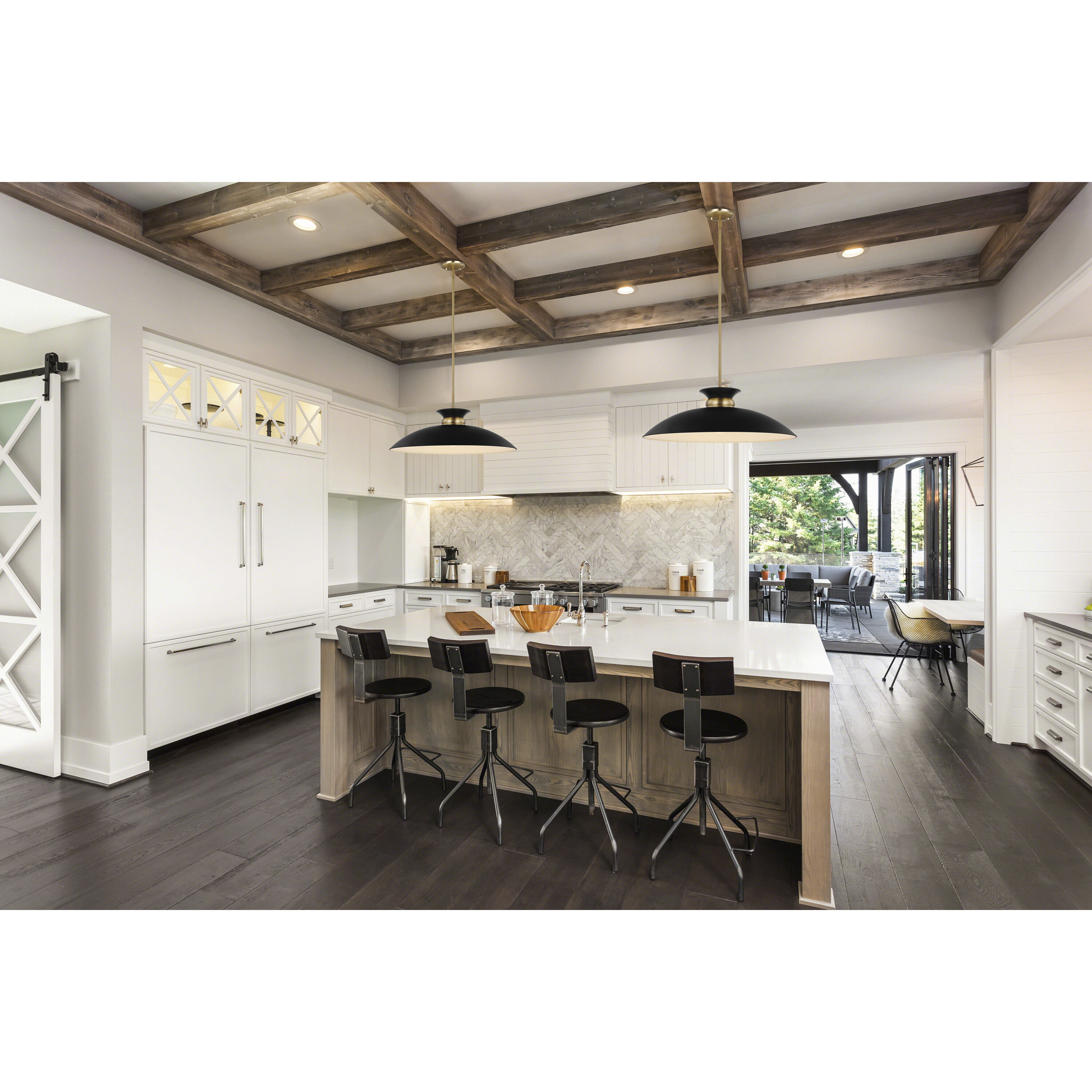 Perkins 1 Light 24 inch Matte Black/Burnished Brass Pendant Ceiling Light