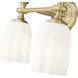 Orion 2 Light 13.75 inch Modern Gold Bath Vanity Light Wall Light