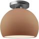 Radiance LED 7 inch Adobe and Brushed Nickel Semi Flush Ceiling Light
