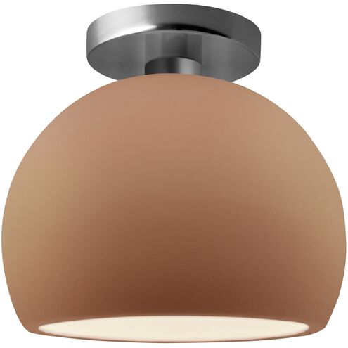 Radiance LED 7 inch Adobe and Brushed Nickel Semi Flush Ceiling Light