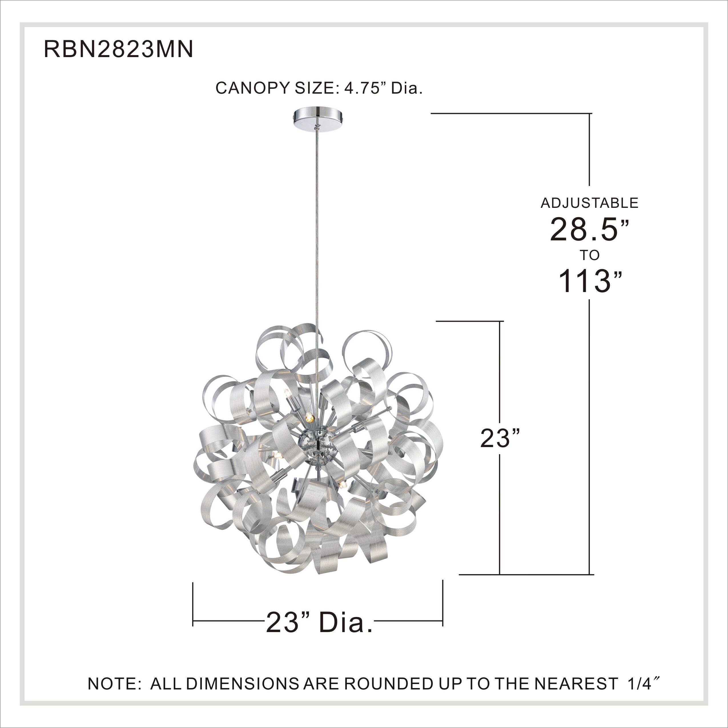 Ribbons 12 Light 23 inch Millenia Pendant Ceiling Light