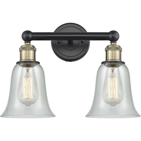 Hanover 2 Light 15.25 inch Black Antique Brass Bath Vanity Light Wall Light in Fishnet
