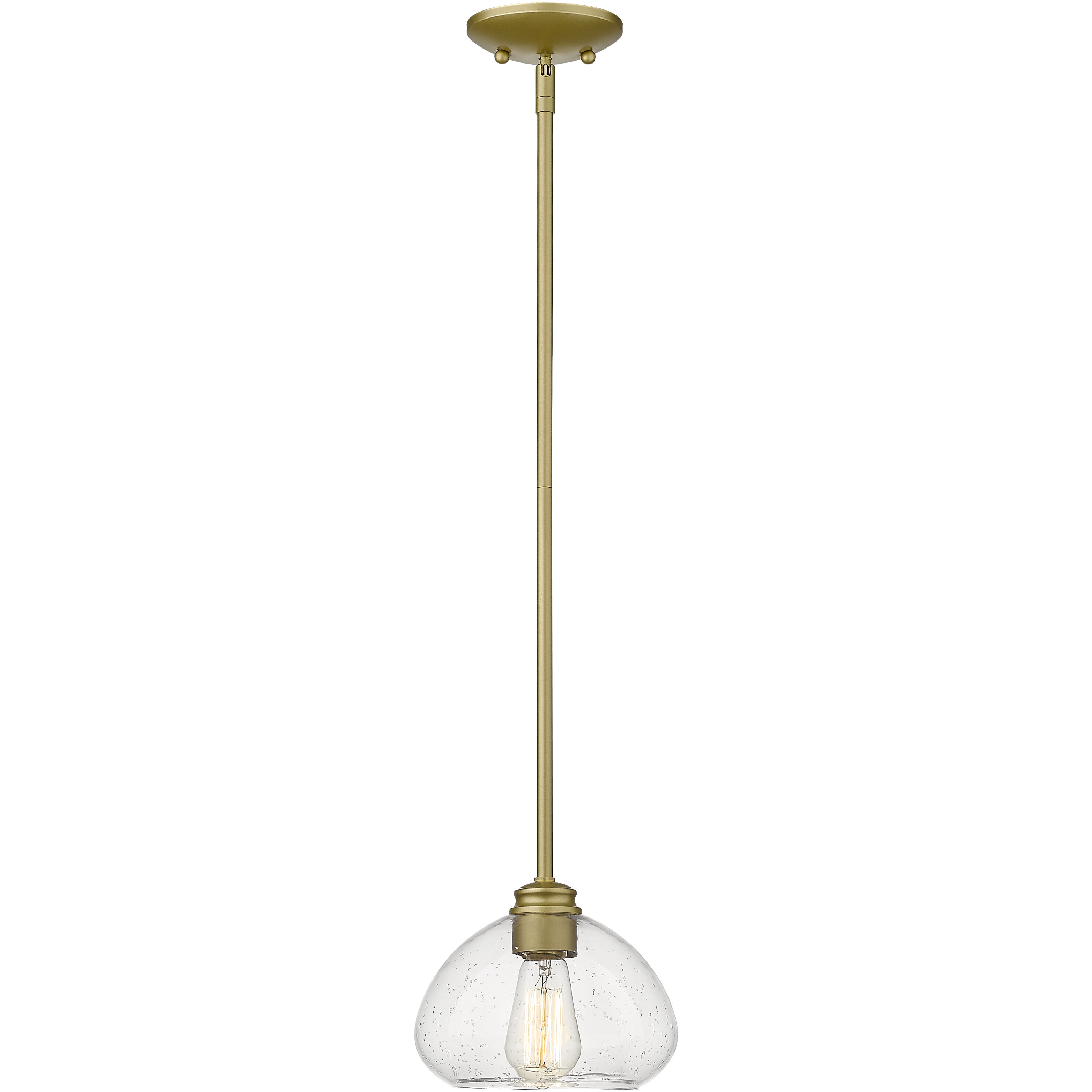 Amon 1 Light 8 inch Satin Gold Pendant Ceiling Light