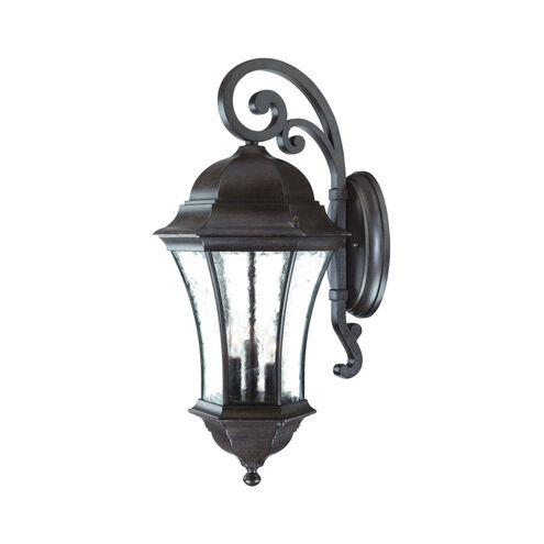 Waverly 3 Light 27 inch Black Coral Exterior Wall Mount