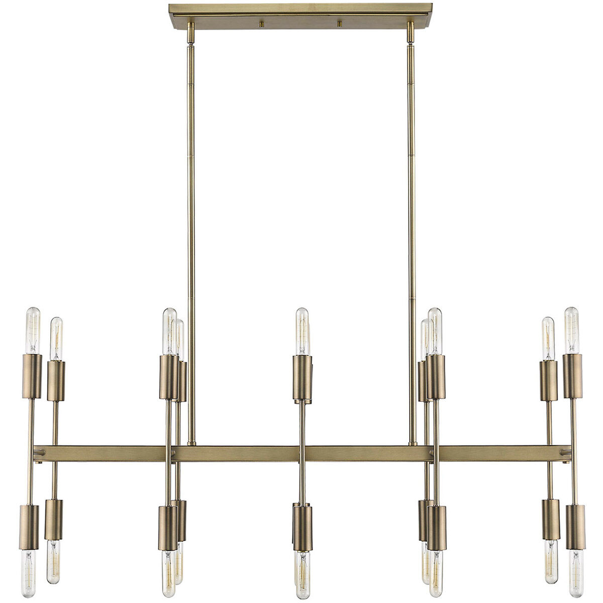 Perret 20 Light 46 inch Aged Brass Island Pendant Ceiling Light