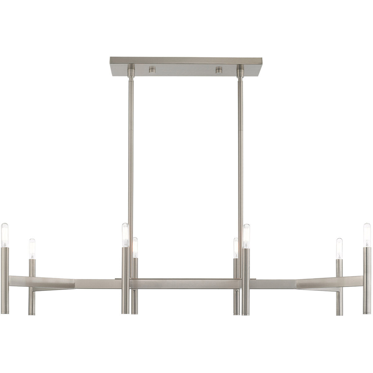 Copenhagen 8 Light 40 inch Brushed Nickel Linear Chandelier Ceiling Light 