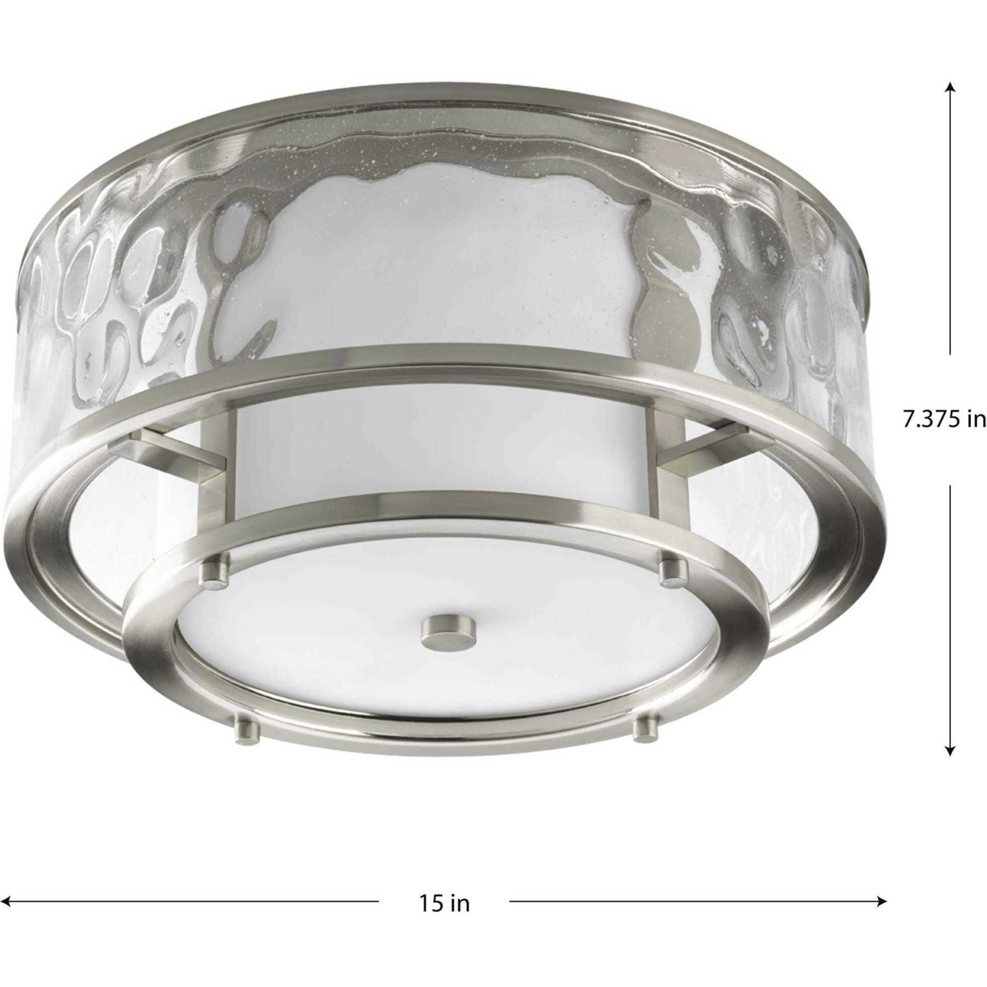 Bay Court 2 Light 15 inch Brushed Nickel Flush Mount Ceiling Light