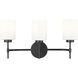 Keylee 3 Light 22 inch Matte Black Bathroom Vanity Light Wall Light
