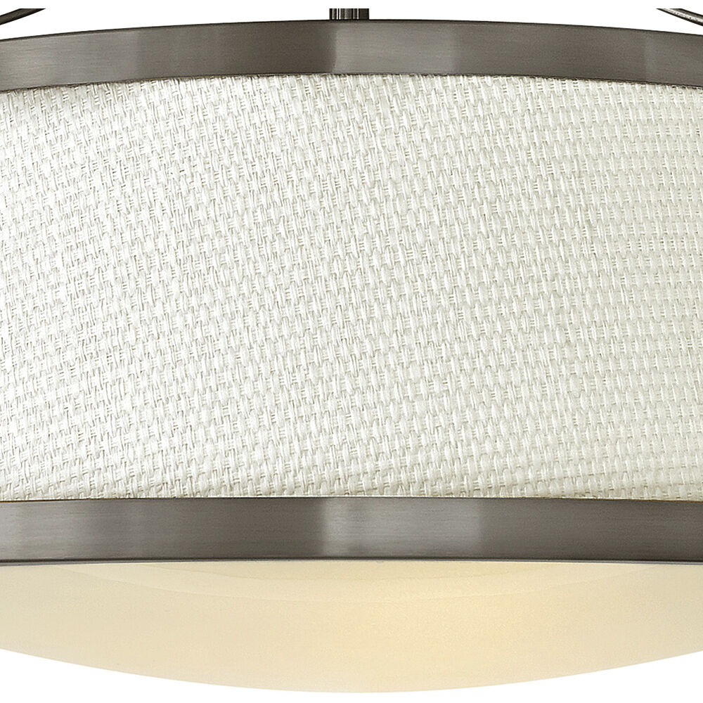 Charlotte 3 Light 20 inch Antique Nickel Indoor Semi-Flush Mount Ceiling Light