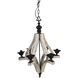 Harper 6 Light 22.4 inch White Wash and Black Pendant Ceiling Light