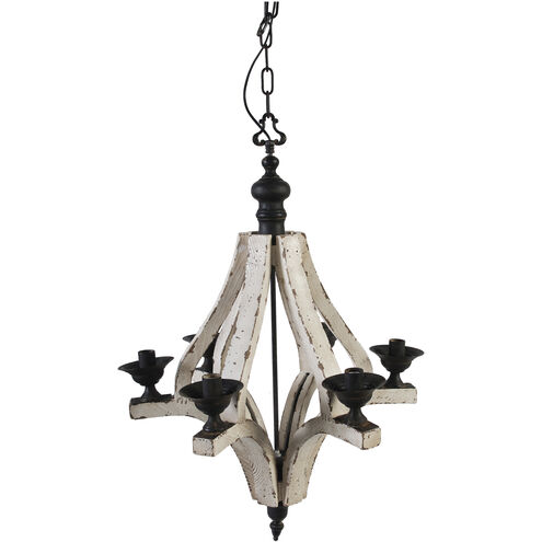 Harper 6 Light 22.4 inch White Wash and Black Pendant Ceiling Light