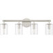 Hailie 4 Light 28 inch Satin Nickel Vanity Light Wall Light