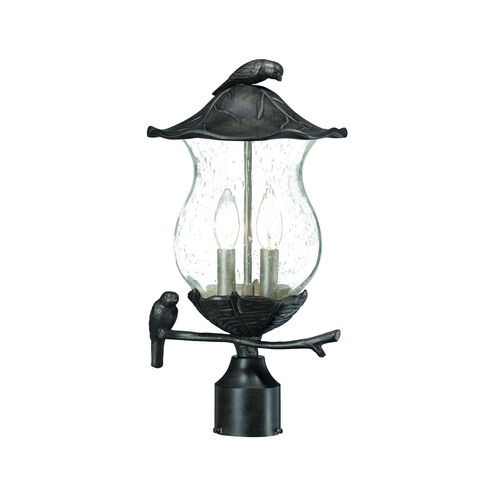 Avian 2 Light 18 inch Black Coral Exterior Post Mount Light