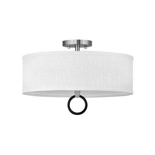 Galerie Link 3 Light 18 inch Brushed Nickel Semi-Flush Mount Ceiling Light