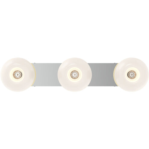 Samar 3 Light 32.38 inch Chrome Bath Vanity Light Wall Light in Transition Opal Glass