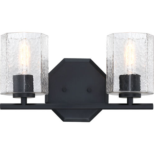 Haven 2 Light 16 inch Matte Black Vanity Light Wall Light