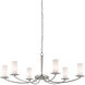 Myles 6 Light 46.25 inch Polished Nickel and White Chandelier Ceiling Light