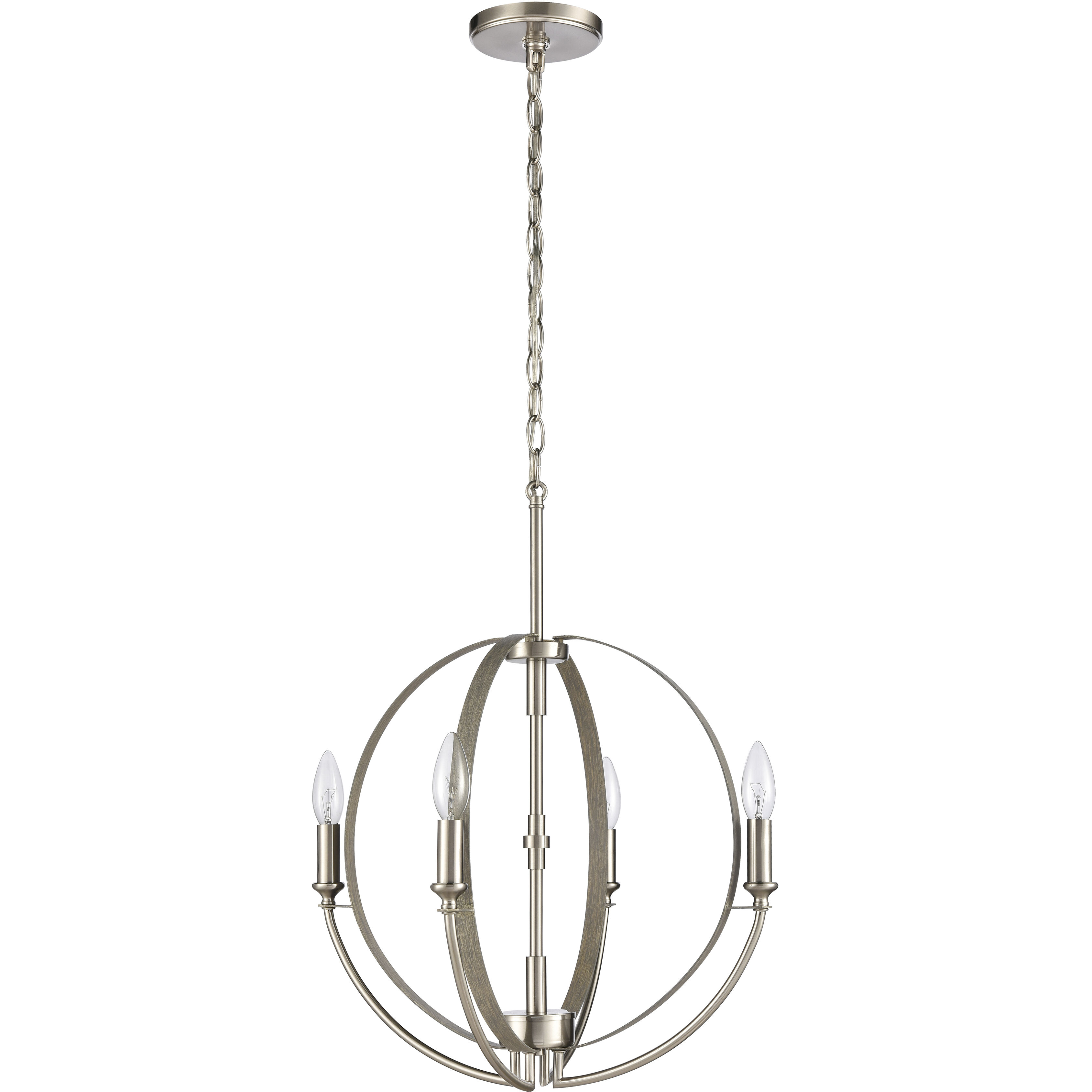 Rotunde 4 Light 18 inch Beechwood Chandelier Ceiling Light