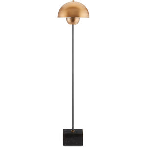 La Rue 36 inch 7 watt Brushed Brass/Black Table Lamp Portable Light