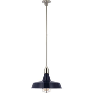 Thomas O'Brien Fitz LED 16.5 inch Polished Nickel Pendant Ceiling Light in Navy, Large