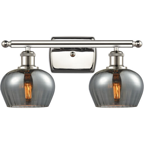 Ballston Fenton LED 16 inch Polished Nickel Bath Vanity Light Wall Light in Plated Smoke Glass, Ballston