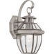 Lancaster 1 Light 12 inch Antique Brushed Nickel Outdoor Wall Lantern, Small