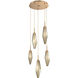 Rock Crystal LED 18.4 inch Novel Brass Chandelier Ceiling Light in Chilled Bronze, 2700K LED, Round Multi-Port