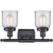 Ballston Small Bell LED 16 inch Matte Black Bath Vanity Light Wall Light in Clear Glass, Ballston