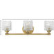 Elle 3 Light 24 inch Heritage Brass Vanity Light Wall Light