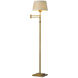 Corbin 62.4 inch 40 watt Antique Brass Floor Lamp Portable Light in Beige Pleated Shade