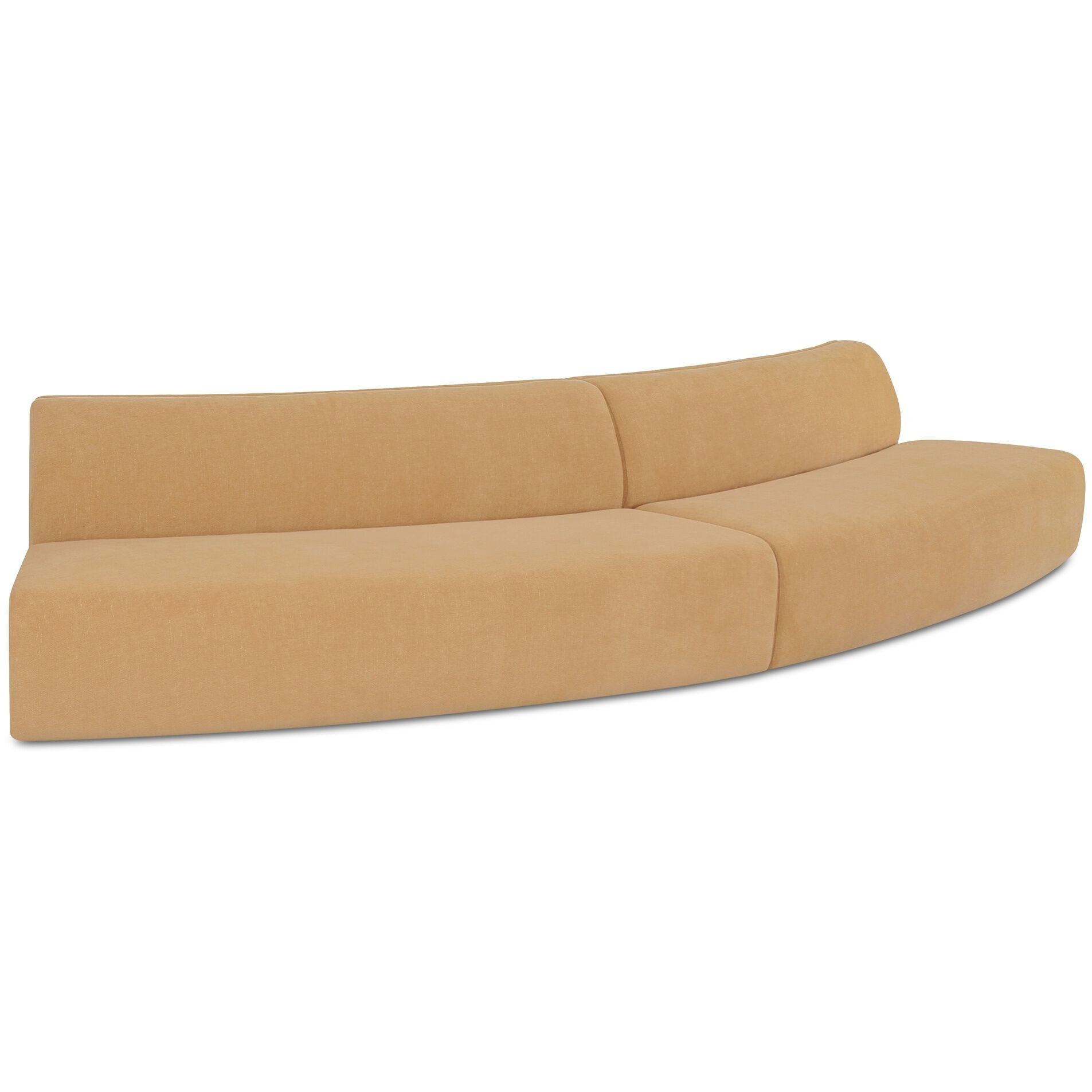 Naomi Yellow Convex Modular Sectional, 2 Piece