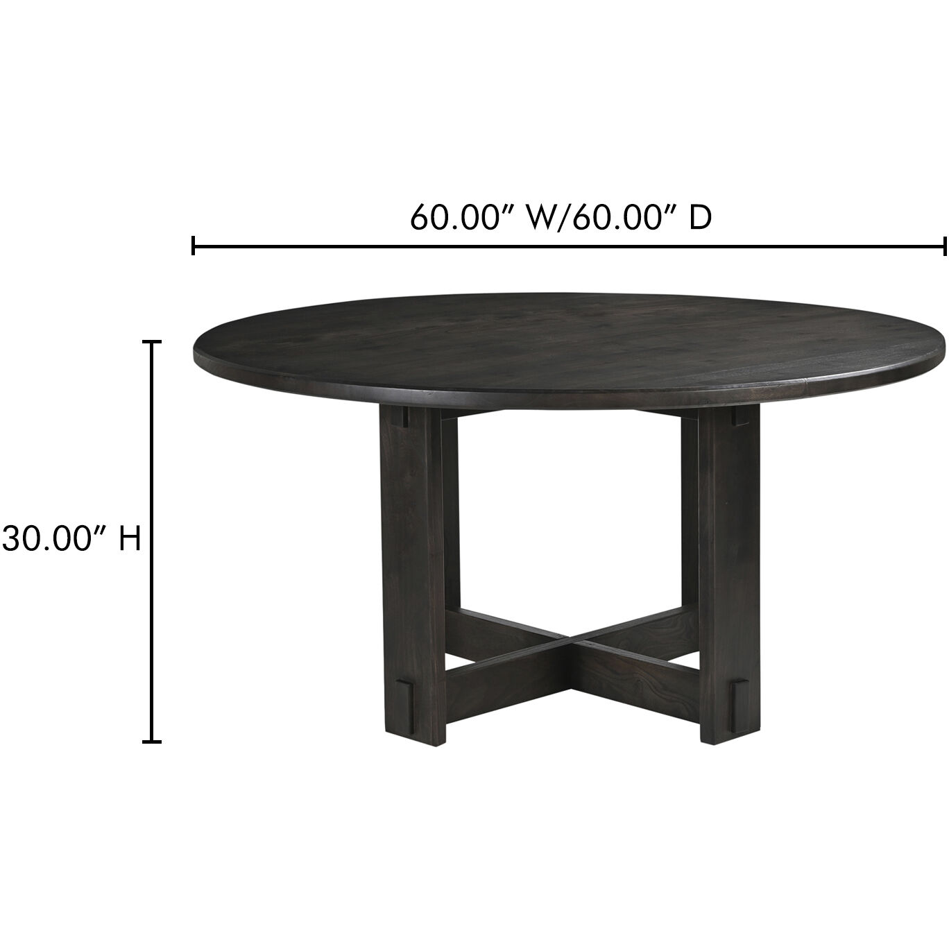 Glenn 60 X 60 inch Brown Dining Table, Round