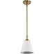Dover 1 Light 7 inch White/Vintage Brass Pendant Ceiling Light