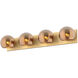 Alora Mood Willow 4 Light 31 inch Brushed Gold Vanity Light Wall Light in Copper Glass