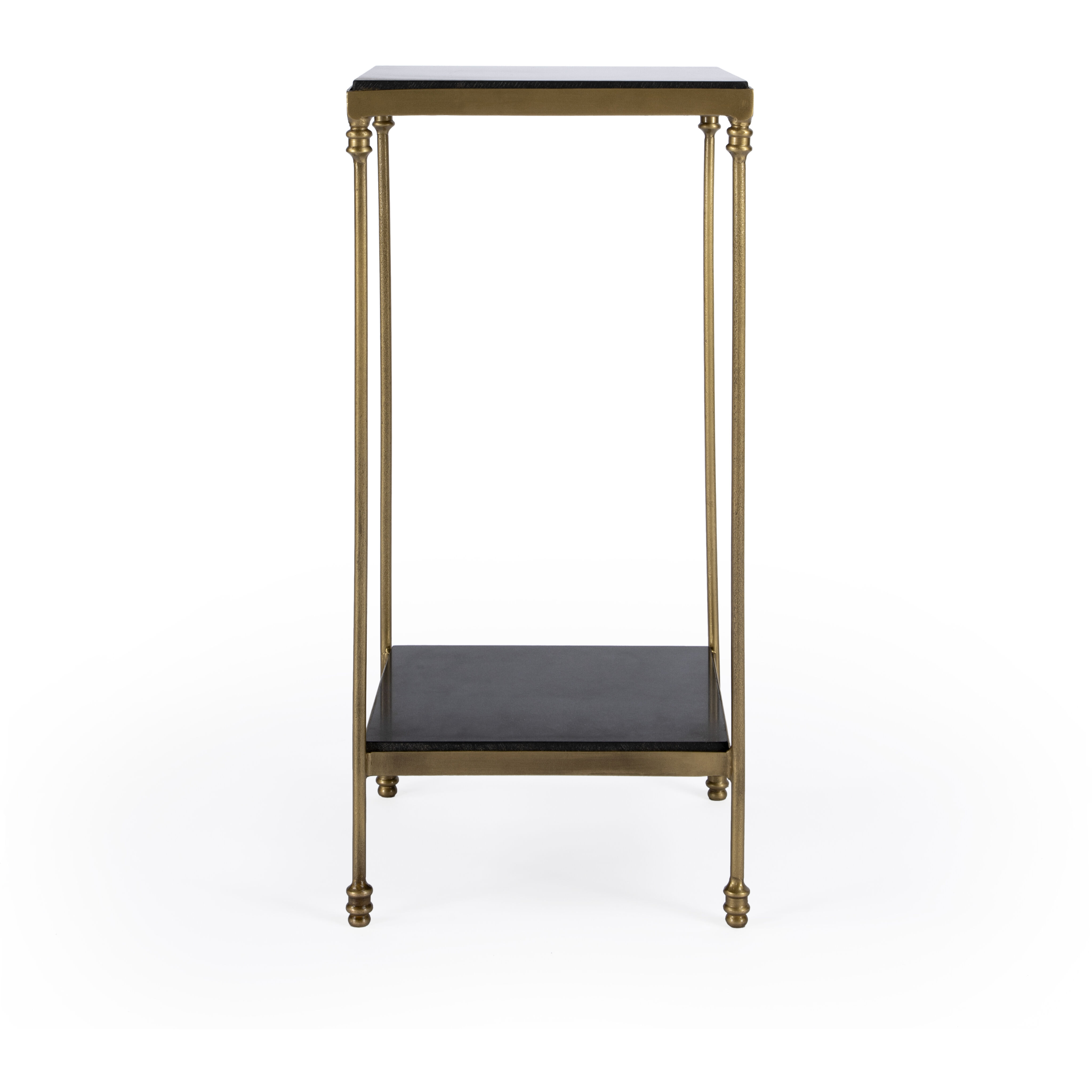 Imogen Iron and Granite Side Table in Black
