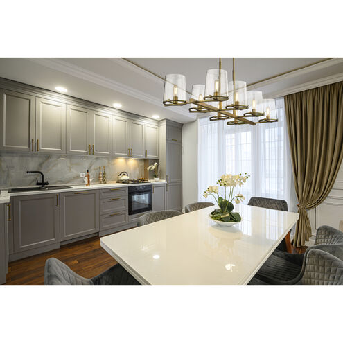 Callista 8 Light 56 inch Rubbed Brass Linear Chandelier Ceiling Light