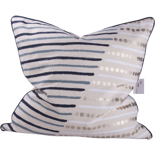 Anita 21.7 X 2.6 inch Blue and Cream Pillow