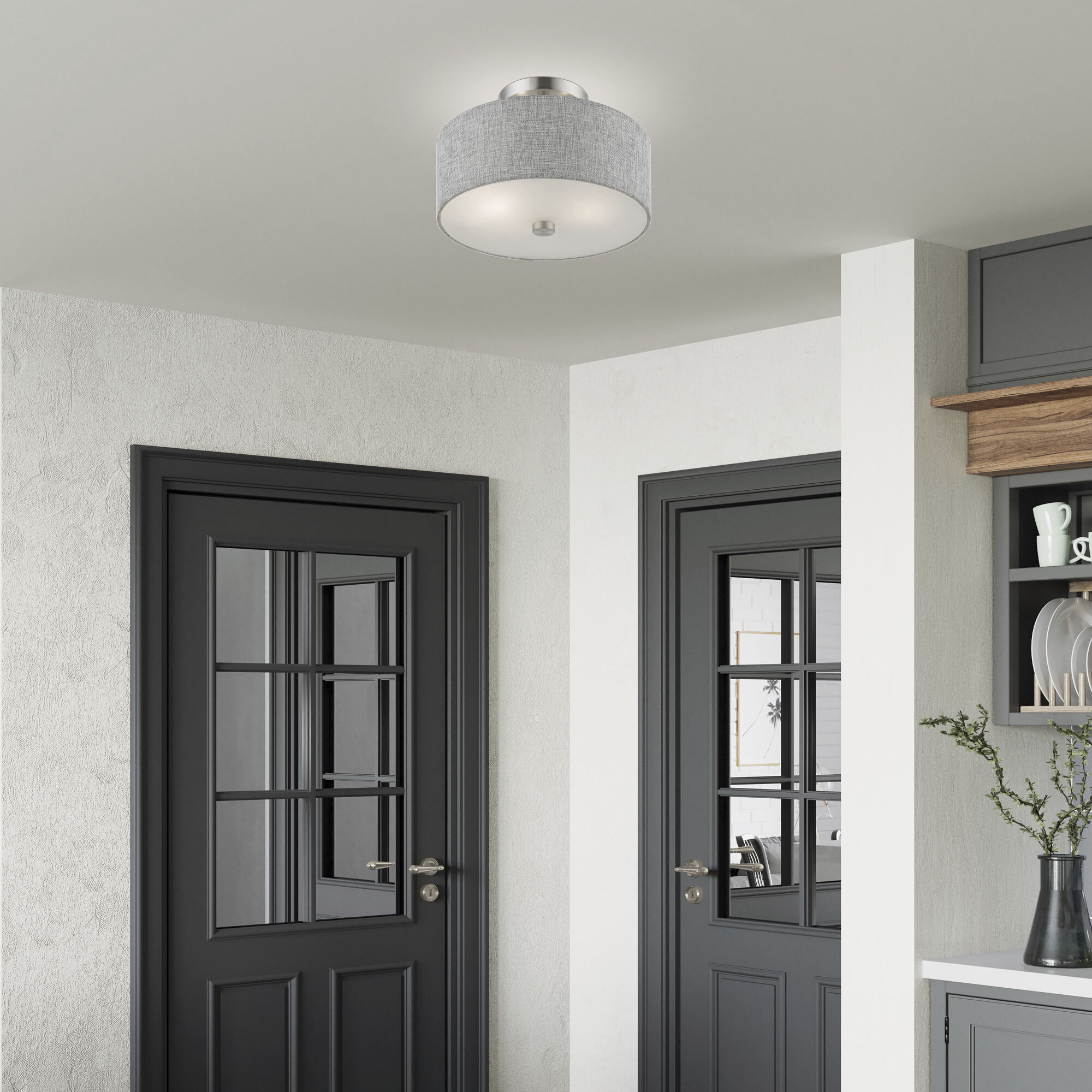 Grey flush ceiling light on sale