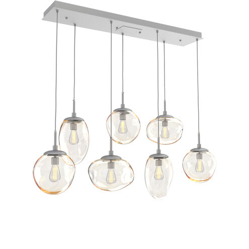 Cosmos Incandescent 7 Light 50.3 inch Classic Silver Linear Pendant Ceiling Light in Amber Cosmos, Multi-Port