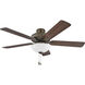 Metro Illuminated 52 inch Metallic Matte Bronze with Walnut, Metallic Matte Bronze Blades Fan