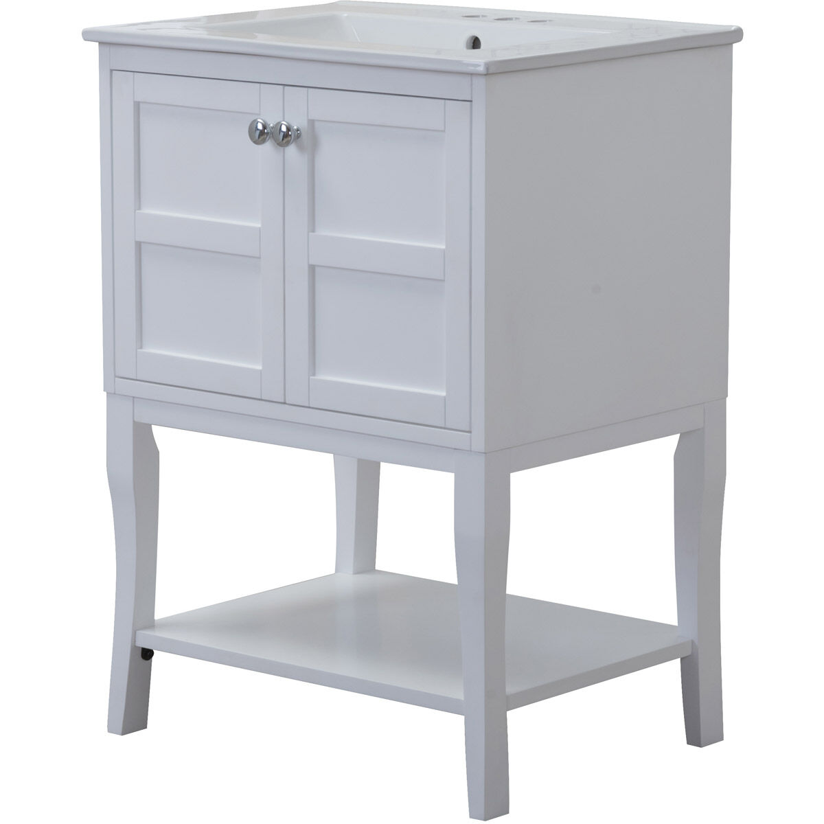 Mason 24 X 33.25 inch White and Chrome Vanity Set