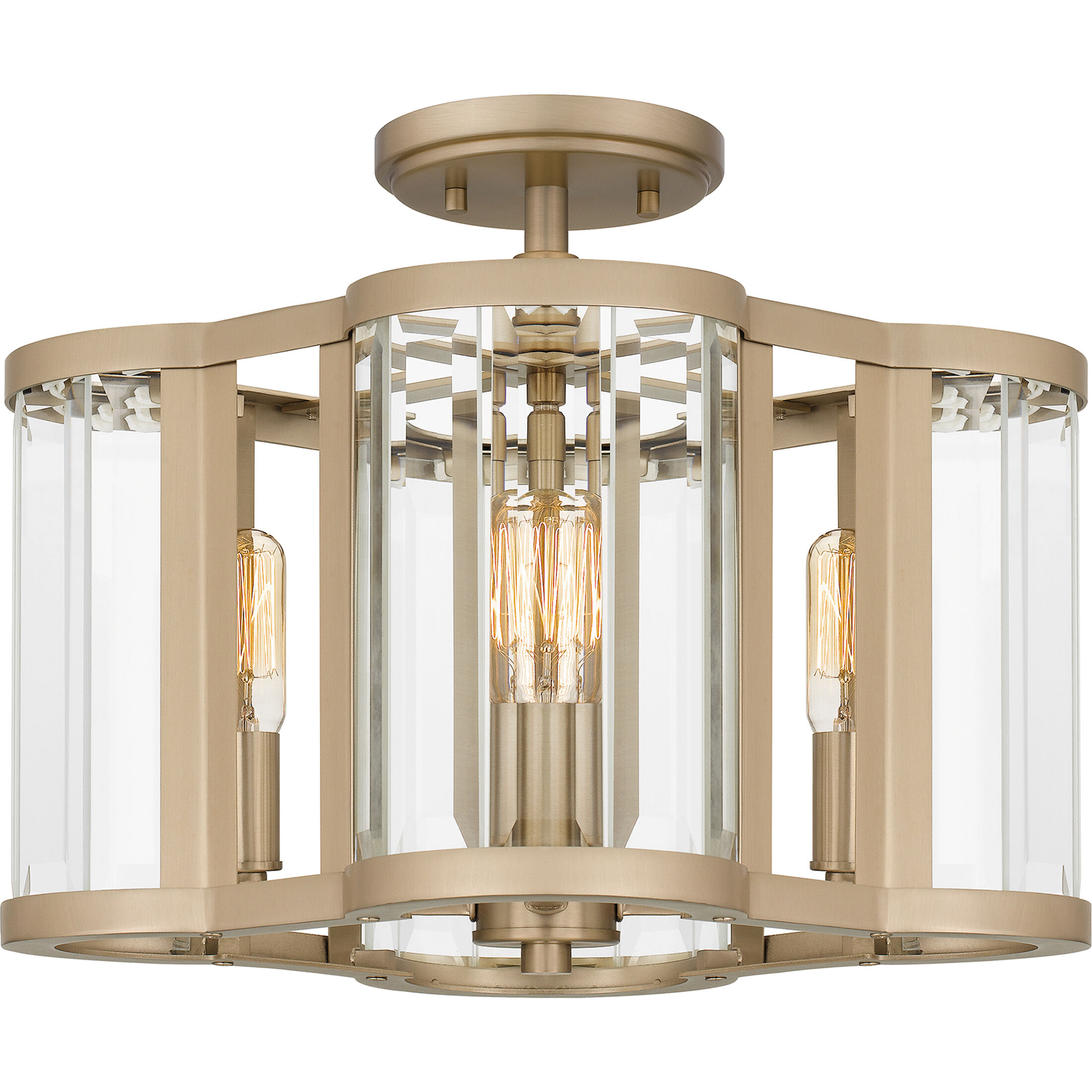 Quoizel QSF6193BGD Renee 4 Light 15 inch Bronze Gold Semi Flush Mount Ceiling Light