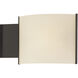 Pannelli Vanity Light Wall Light in Opal White Glass, Oil Rubbed Bronze
