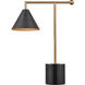 Halton 20 inch 40 watt Black with Satin Brass Desk Lamp Portable Light